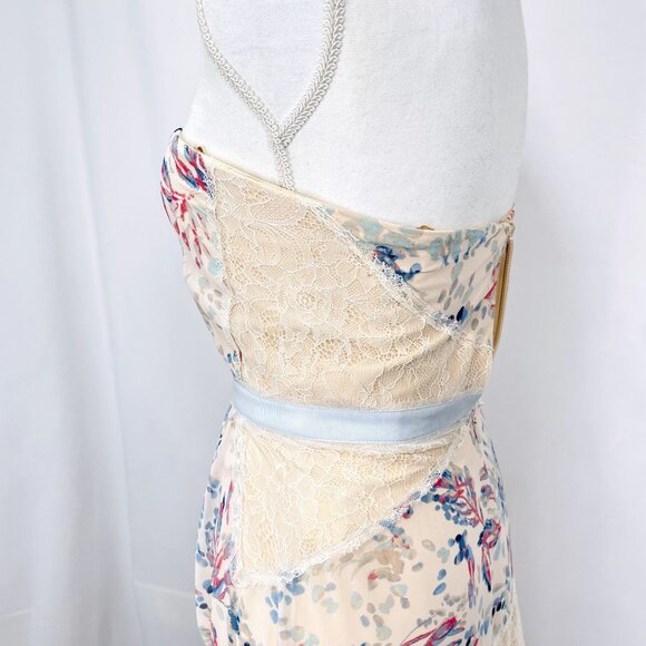 NWT BCBGMAXAZRIA Womens Full Length Strapless Floral Lace Elle Dress 0 - Picture 14 of 16